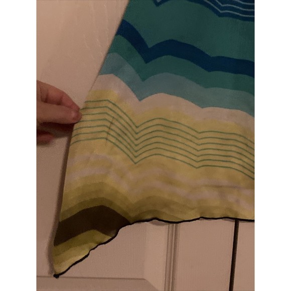 HeartSoul HS Asymmetrical Boho Crochet Sleeveless Blouse Striped M Medium - Picture 3 of 10